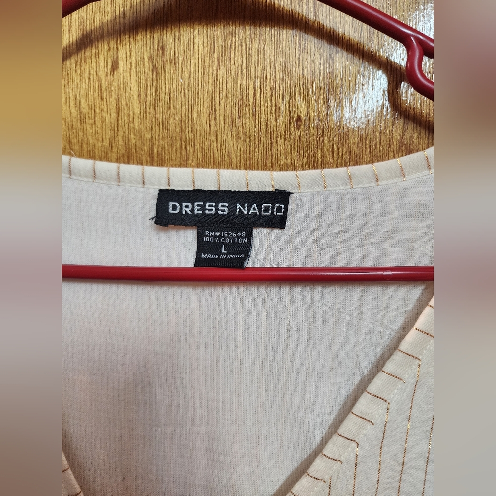 White and Tan Boho Dress ( Only One Day Used ) - Picture 3 of 3